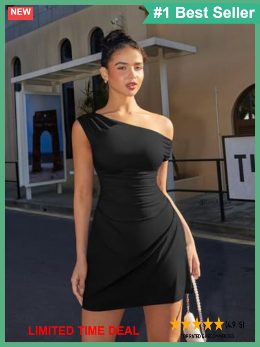 Off Shoulder Sleeveless Ruched Flare Mini Dress Club Party - Picture 4 of 6